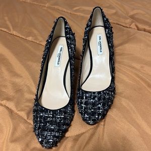Karl Lagerfeld Paris JEANE Tweed Heels Shoes 8.5